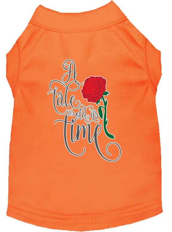 Timeless Tale Screen Print Dog Shirt Orange XS